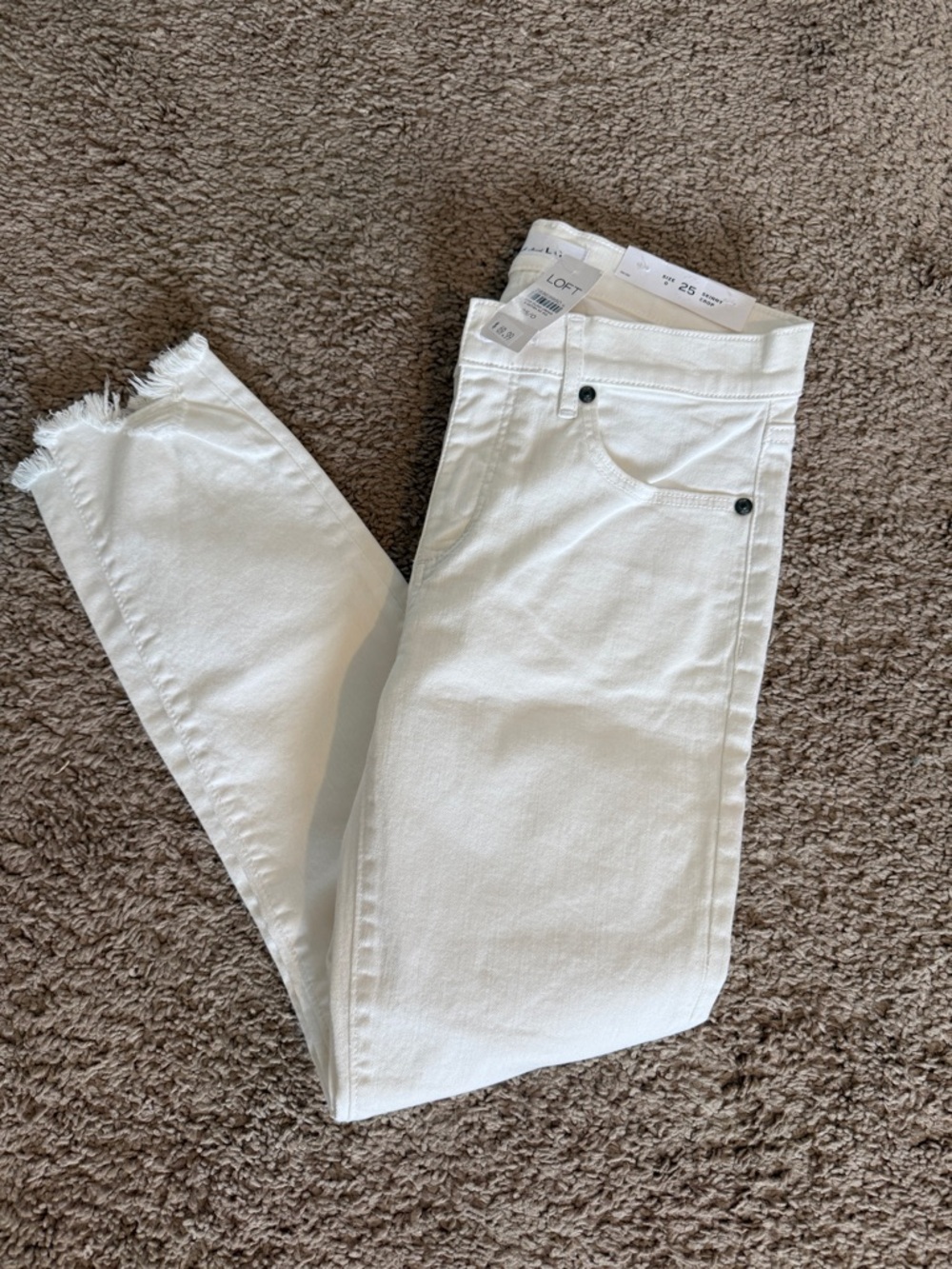 LOFT White Skinny Crop Jeans Size 25 NWT